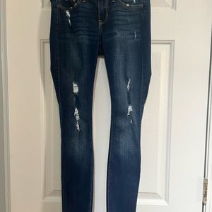 Dark blue ripped low rise hollister jeans Never worn brand new
